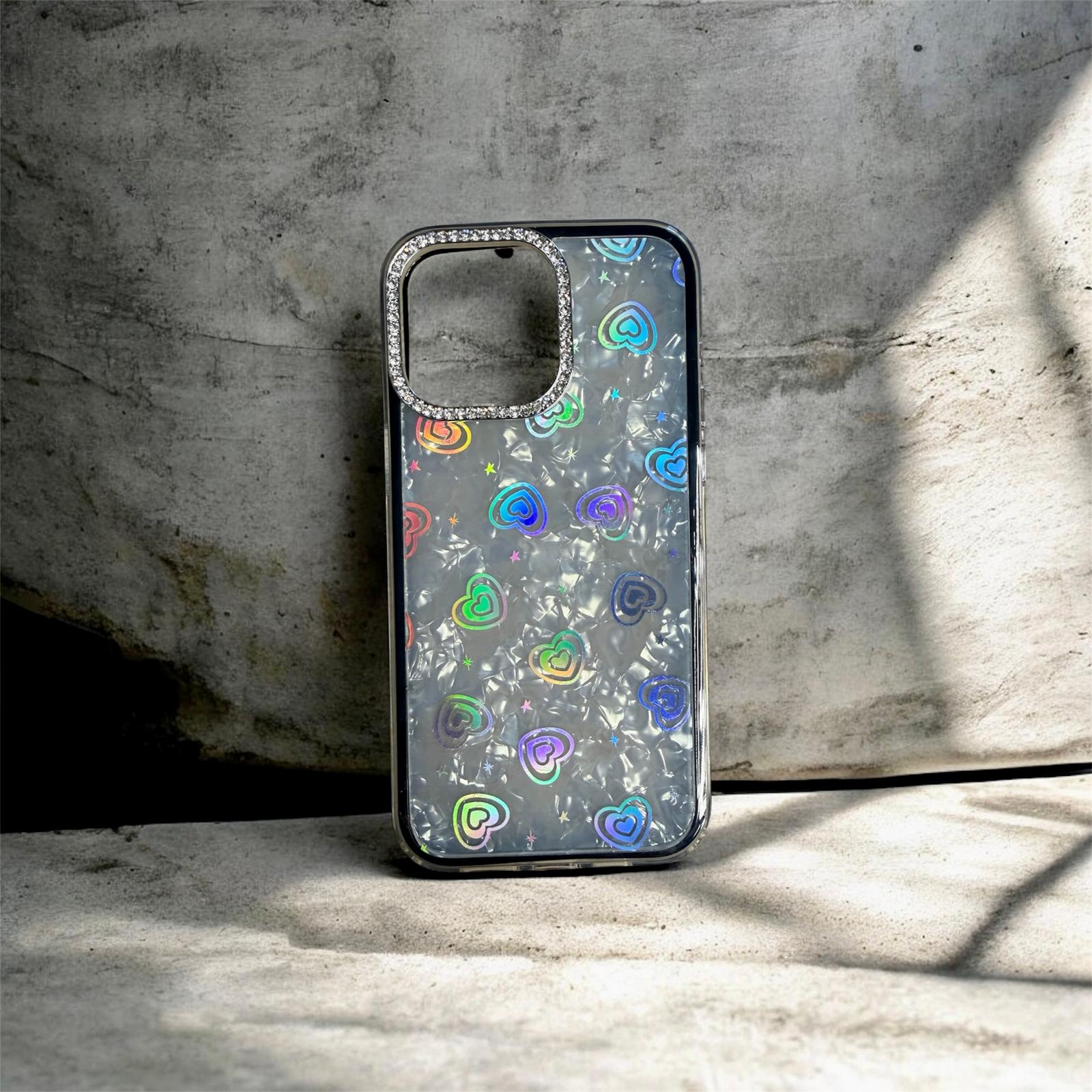 3 Siyah Taşlı Hologramlı İphone 15 Pro Max Kılıf - Görsel 1