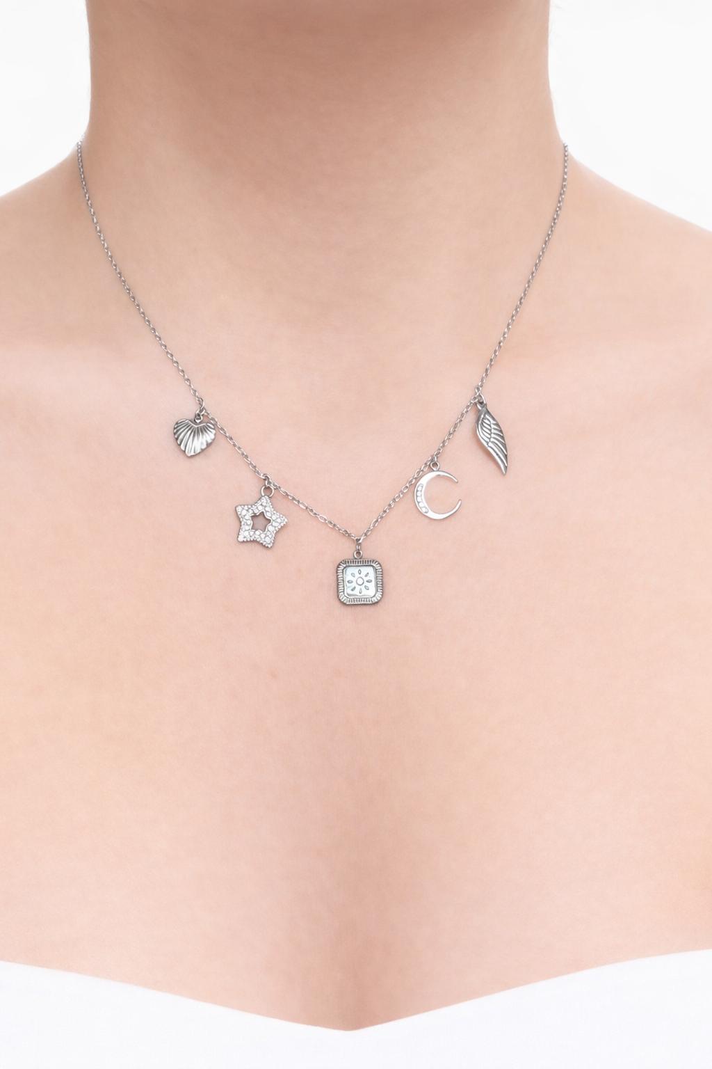 31 Figürlü Silver Kolye - Görsel 1