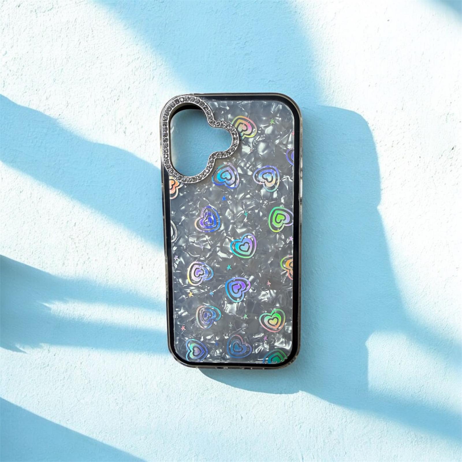 4 Siyah Taşlı Hologramlı İphone 17 Kılıf - Görsel 1