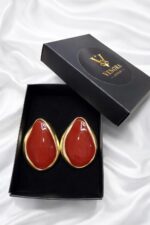Ruby Drop Kırmızı Taş Küpe - Görsel 2