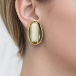 İvory Oval Beyaz Küpe