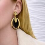 Onyx Oval Küpe