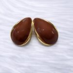 Kahverengi Oval Küpe