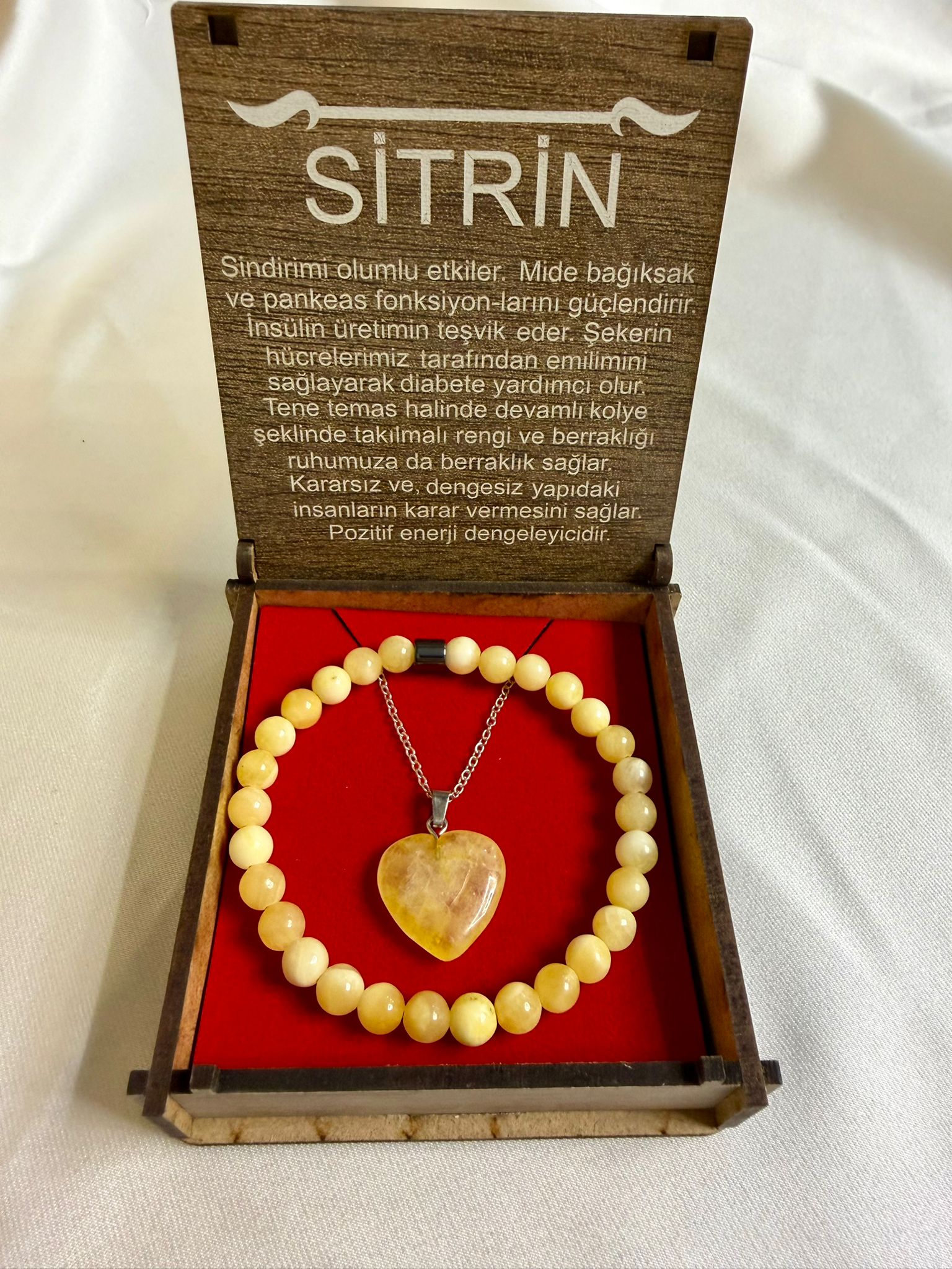 sitrin Sitrin Taşı Kolye & Bileklik Seti - Görsel 1