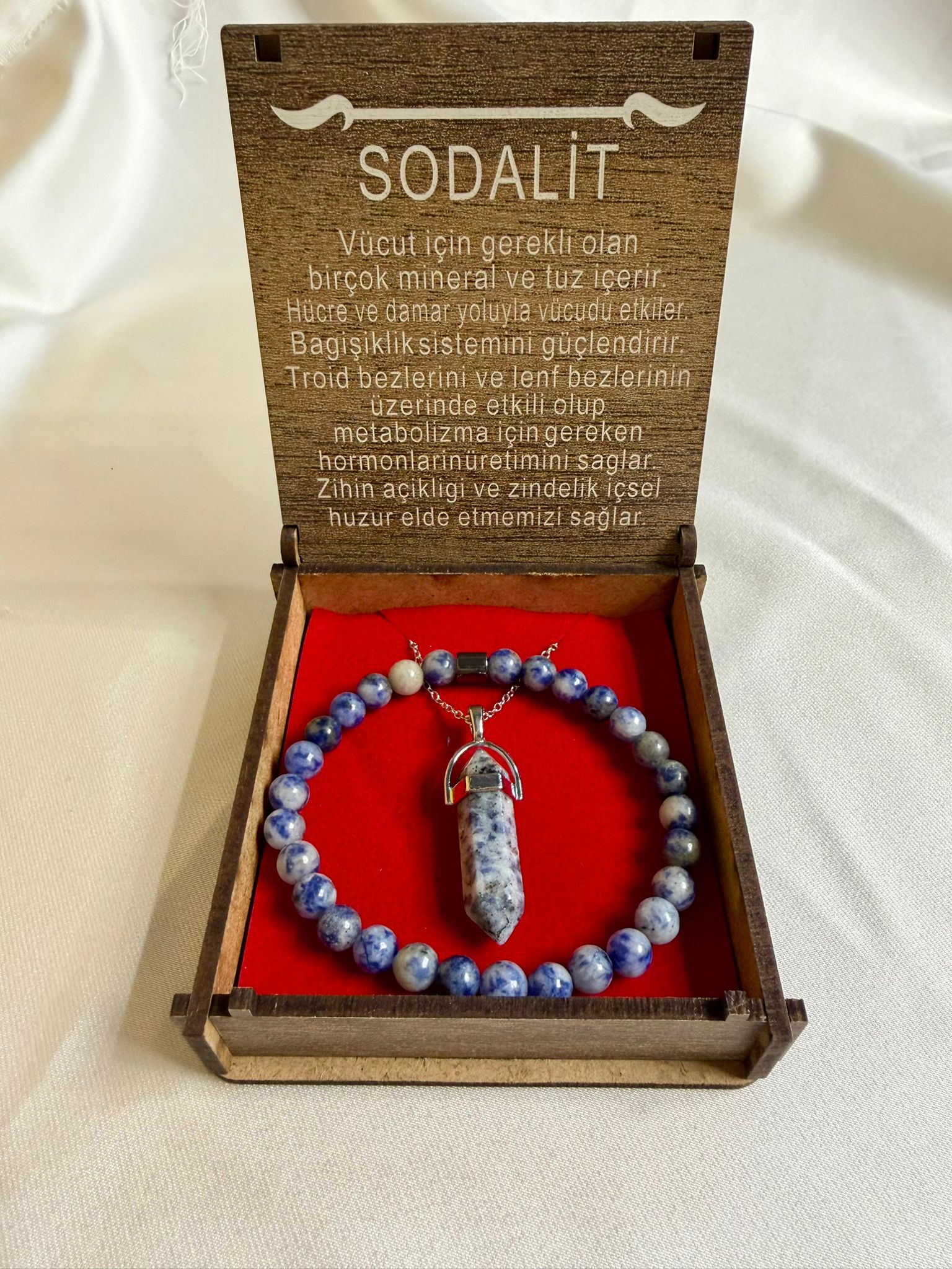 sodalit Sodalit Taşı Kolye & Bileklik Seti - Görsel 1